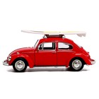 Машинка металлическая VOLKSWAGEN BEETLE 1967, 1:32, открываются двери, инерция, цвет красный - фото 21938326