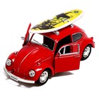 Машинка металлическая VOLKSWAGEN BEETLE 1967, 1:32, открываются двери, инерция, цвет красный - фото 21938328