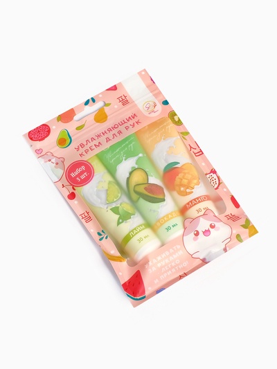 Крем для рук «Фруктовая вечеринка», набор 3 шт