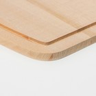 Доска разделочная деревянная с желобом 22х18х0,8 см береза - фото 4368070