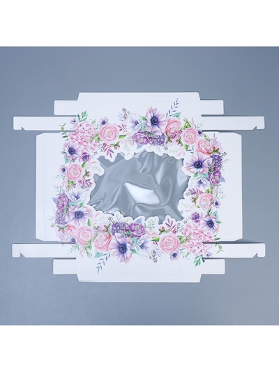 Коробка подарочная, упаковка, «Цветы», 23.5×20.5×5.5 см