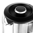 Чайник КТ-6157, электрический, стекло, 1.6 л, 2200 Вт, чёрный - фото 51337706