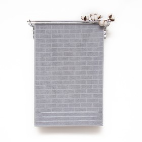 Полотенце махровое 50х80 Брикс, цвет серый 420г/м 100% хлопок