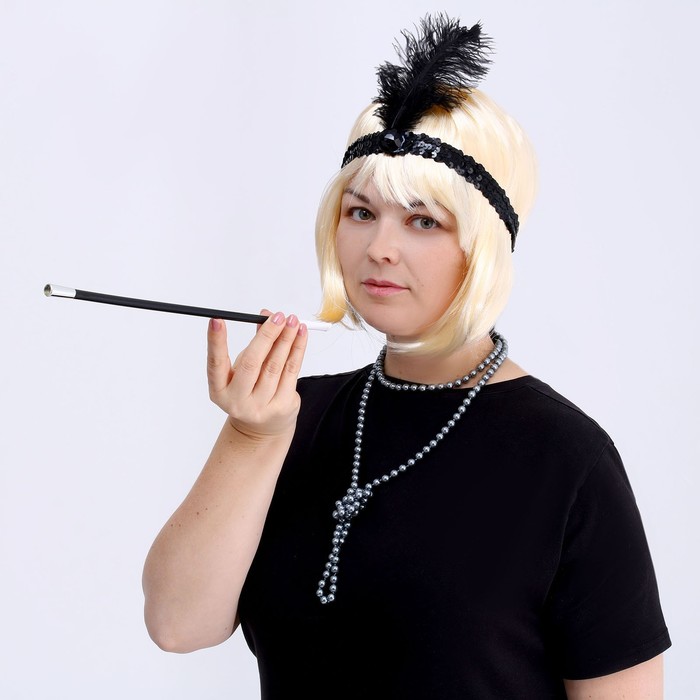 Карнавальный набор «Вечеринка Гэтсби. Блондинка», парик, повязка, бусы - Фото 1
