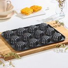 Форма для выпечки Доляна «Неженка», 35×26,5×2,5 см, 12 ячеек, антипригарное покрытие - фото 24360794