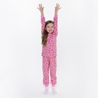 Пижама для девочки, цвет розовый/цветные сердца, рост 92 см - Фото 8