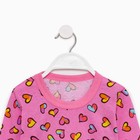 Пижама для девочки, цвет розовый/цветные сердца, рост 110 см - Фото 8