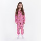 Пижама для девочки, цвет розовый/цветные сердца, рост 116 см - фото 10150670