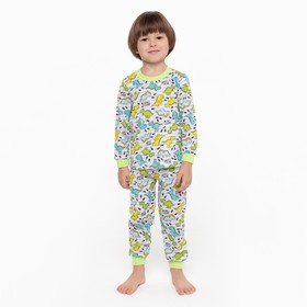 Пижама для мальчика, цвет полоски/дино, рост 122 см