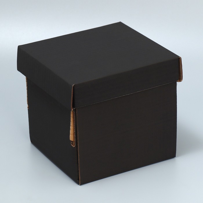Коробка подарочная складная, упаковка, «Чёрная», 16.6 х 15.5 х 15.3 см