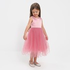 Платье детское с бусинками KAFTAN р. 32 (110-116 см), розовый - Фото 1
