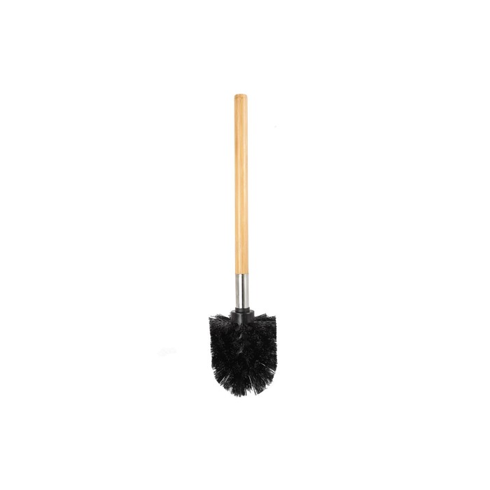 Щётка-ёршик с ручкой из натурального бамбука WOODY, для унитаза, цвет чёрный - Фото 1