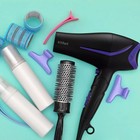 Фен Kitfort КТ-3230-1, 2200 Вт, 2 скорости, 3 температурных режима, чёрно-фиолетовый - фото 51442912