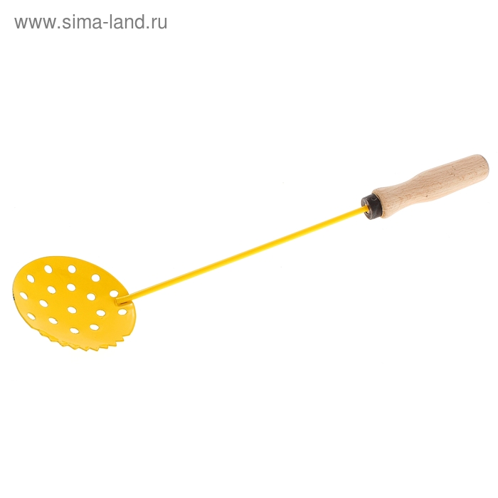 Черпак для льда, с деревянной ручкой, цвет жёлтый - Фото 1