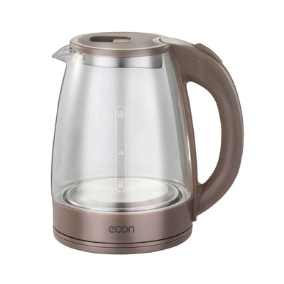 Чайник электрический Econ ECO-1847KE, 1500Вт, стекло, 1,8 л, цвет бежевый