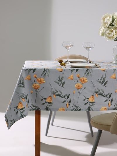 Скатерть Этель Yellow poppies 149×180 см, 100% хлопок, репс 210 г/м²