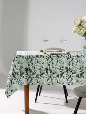 Скатерть «Доляна» Apple flowers, 146×220 см, 100% хлопок, рогожка 164 г/м²