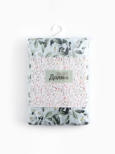 Шторы для кухни «Доляна» Apple flowers, 146×180 см - 2 шт., подхваты - 2 шт., 100% хлопок, 164 г/м²
