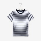 Фуфайка (футболка) для мальчика, цвет тёмно-синий/полоска, рост 140 см - фото 321373157