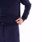 Костюм мужской (свитшот, брюки), цвет тёмно-синий, размер 46 (М) - Фото 4