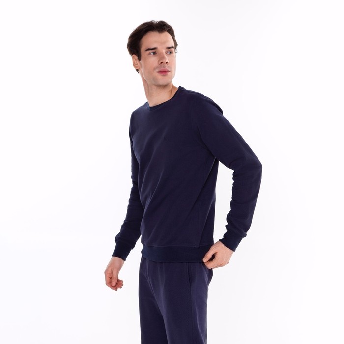 Костюм мужской (свитшот, брюки), цвет тёмно-синий, размер 48 (L) 59109