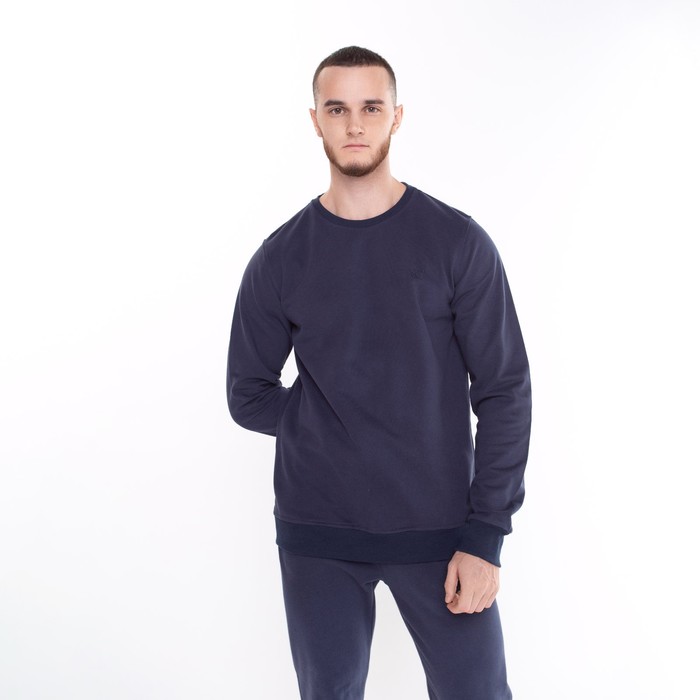 Костюм мужской (свитшот, брюки), цвет тёмно-синий, размер 50 (XL) 59114