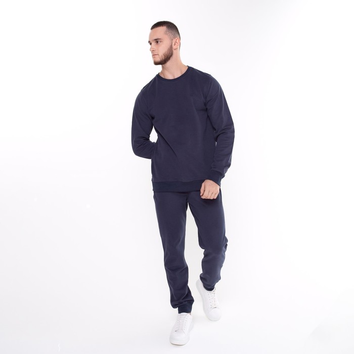 Костюм мужской (свитшот, брюки), цвет тёмно-синий, размер 50 (XL) 59114