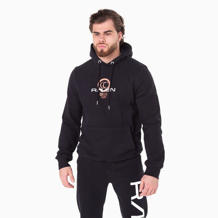 Костюм мужской (толстовка, брюки), цвет чёрный, размер 46 (М) 59116