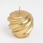 Свеча фигурная "Шар спиральный", 5,5х5,5 см, золото - фото 9069530