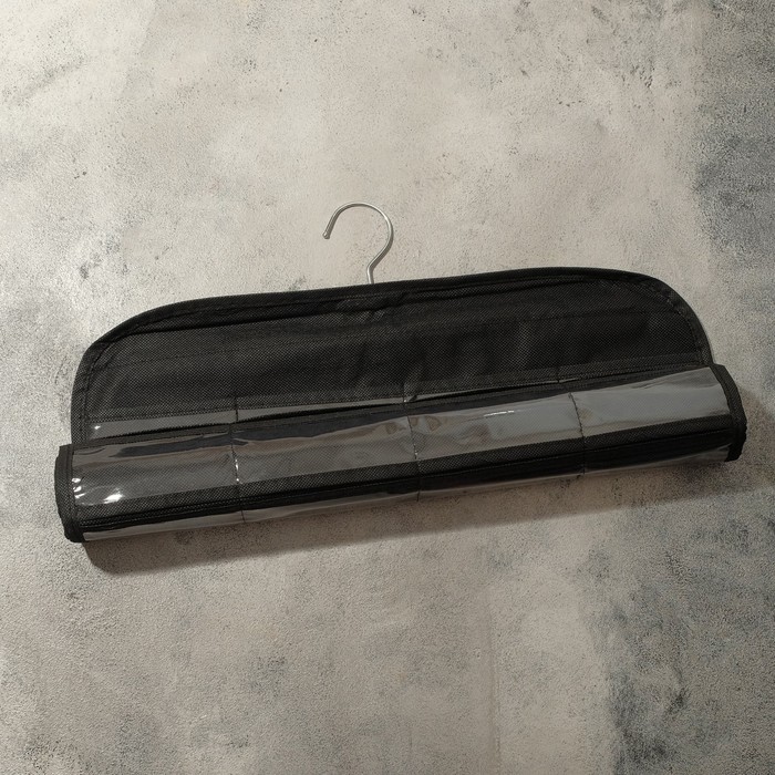 Органайзер для хранения украшений скручивающийся «Портативный», цвет чёрный - фото 1901753626