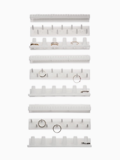 Органайзер для украшений QF «Настенный», 15×8×3 см, набор 9 шт., белый