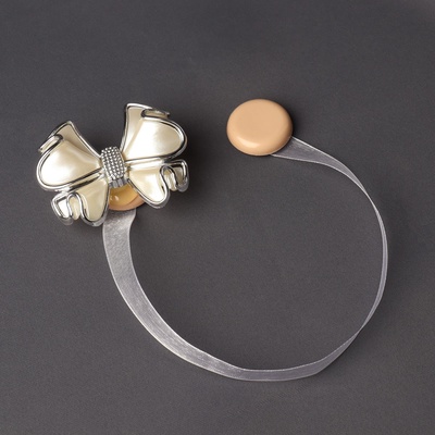 Подхват для штор «Бант», 6×5 см, молочный