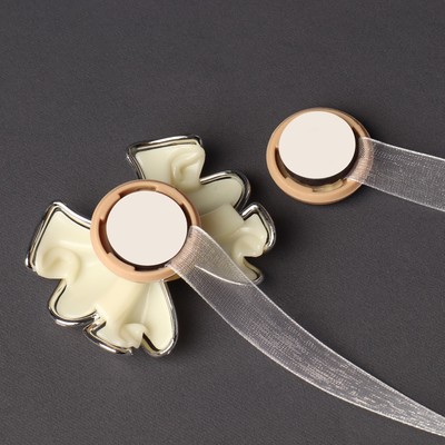 Подхват для штор «Бант», 6×5 см, молочный