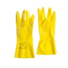Перчатки латексные многоразовые желтые, размер L - Фото 3