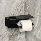 Держатель для туалетной бумаги «Лофт Арт», 23×10 см, с полочкой, цвет чёрный - Фото 2