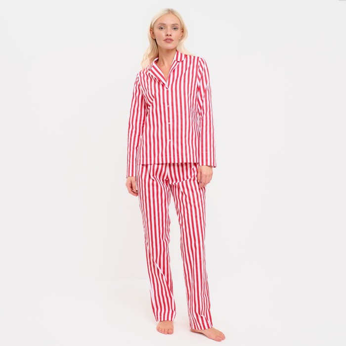 Пижама женская (рубашка, брюки) KAFTAN «Полоска», размер 40-42