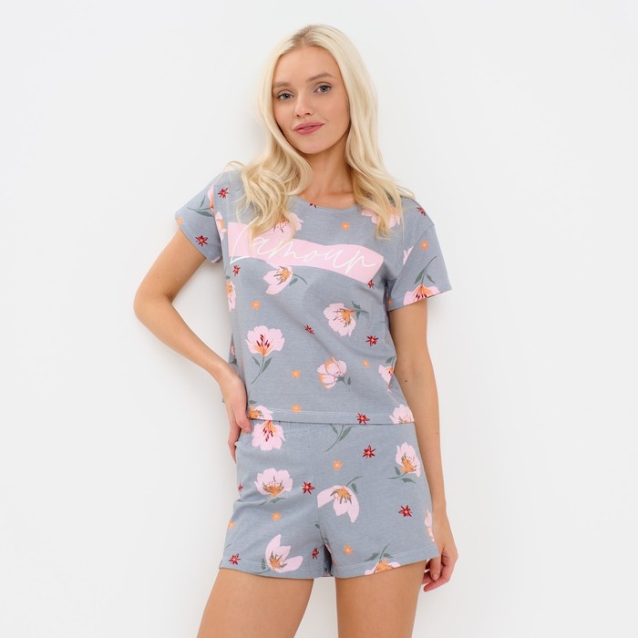 Пижама женская (футболка и шорты) KAFTAN "L`amour" р. 48-50 - Фото 1
