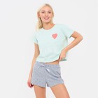 Пижама женская (футболка и шорты) KAFTAN "Love" р. 44-46 - фото 321373284