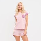 Пижама женская (футболка и шорты) KAFTAN "Pink" р. 40-42 - фото 10153373