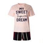 Пижама женская (футболка, шорты) KAFTAN Tropical dream, размер 48-50 - фото 54740878