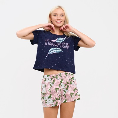 Пижама женская (футболка, шорты) KAFTAN Tropics, размер 44-46