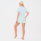 Пижама женская (футболка и шорты) KAFTAN "Ice mint" р. 40-42 - Фото 3