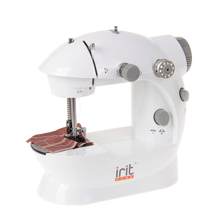 Швейная машина Irit IRP-01, 9 Вт, полуавтомат, от батареек/сети, бело-серая - Фото 1