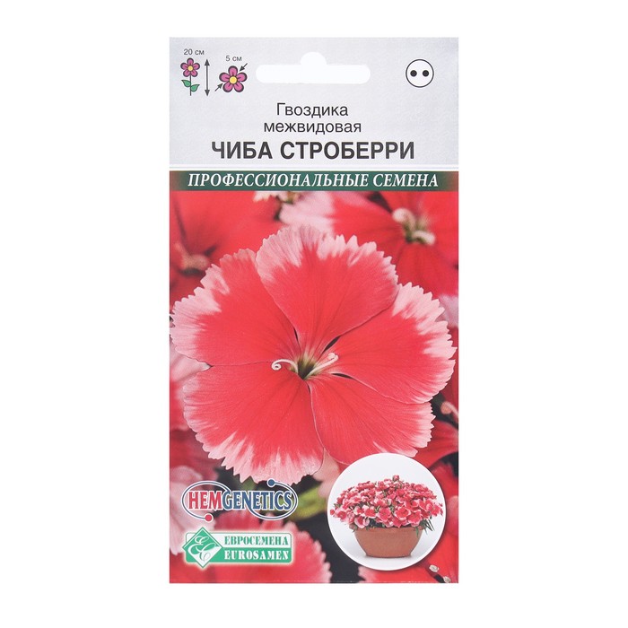 Семена Цветов Гвоздика межвидовая Чиба Строберри, 5 шт /Hem Genetics - Фото 1