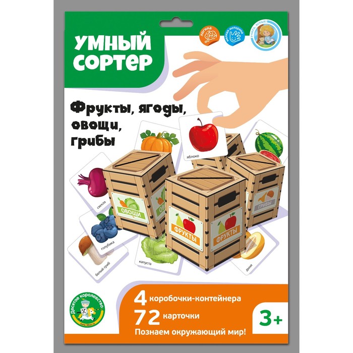 Настольная развивающая игра «Умный сортер «Фрукты, ягоды, овощи, грибы» - Фото 1