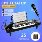 Синтезатор «Играй и пой», 25 клавиш, микрофон, работает от батареек - фото 5944030