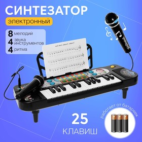 Синтезатор «Играй и пой», 25 клавиш, микрофон, работает от батареек