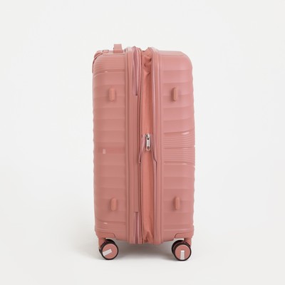 Чемодан средний 24", отдел на молнии, кодовый замок, цвет розовый
