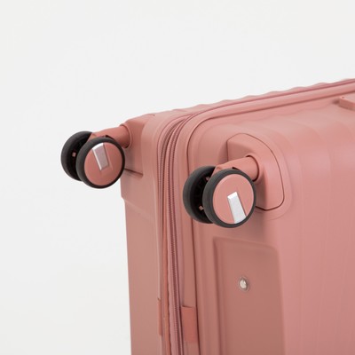 Чемодан средний 24", отдел на молнии, кодовый замок, цвет розовый