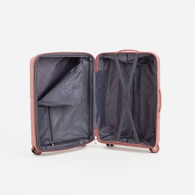 Чемодан средний 24", отдел на молнии, кодовый замок, цвет розовый
